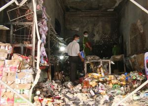 Dập tắt đám cháy lớn tại TP Điện Biên Phủ