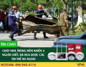 Cháy nhà trong hẻm khiến 4 người chết, đã đưa được các thi thể ra ngoài